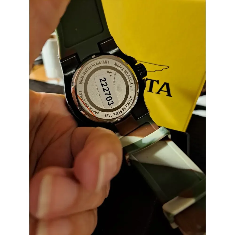 INVICTA Aviator Men's Watch 50mm Steel Silicone Band 49657